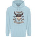 Nordic Warrior Viking Skull Childrens Kids Hoodie Light Blue