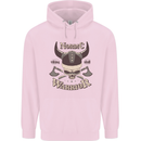 Nordic Warrior Viking Skull Childrens Kids Hoodie Light Pink