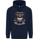 Nordic Warrior Viking Skull Childrens Kids Hoodie Navy Blue