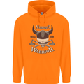 Nordic Warrior Viking Skull Childrens Kids Hoodie Orange