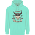 Nordic Warrior Viking Skull Childrens Kids Hoodie Peppermint