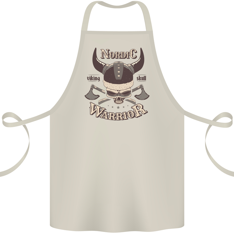 Nordic Warrior Viking Skull Cotton Apron 100% Organic Natural