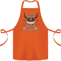 Nordic Warrior Viking Skull Cotton Apron 100% Organic Orange