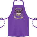 Nordic Warrior Viking Skull Cotton Apron 100% Organic Purple