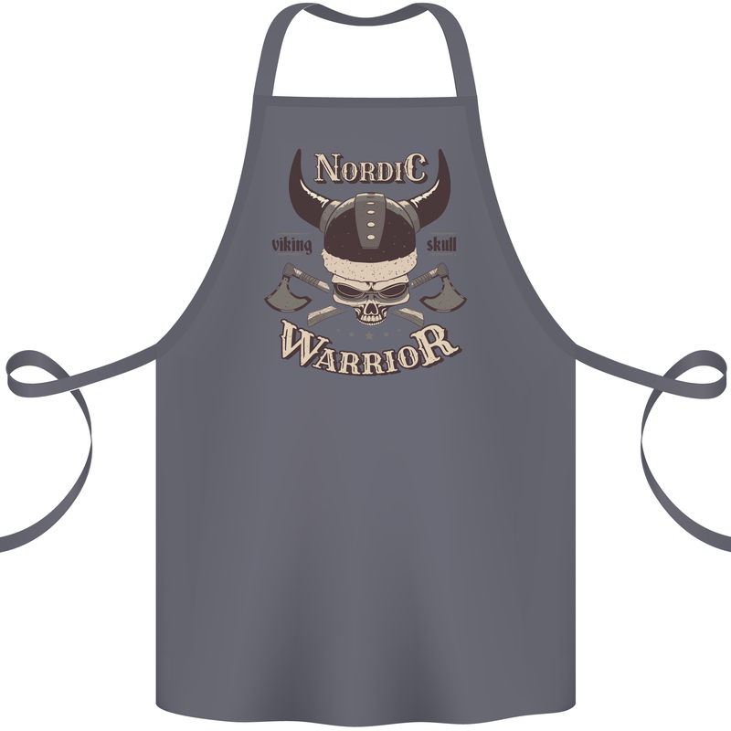 Nordic Warrior Viking Skull Cotton Apron 100% Organic Steel