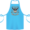 Nordic Warrior Viking Skull Cotton Apron 100% Organic Turquoise