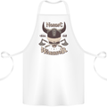 Nordic Warrior Viking Skull Cotton Apron 100% Organic White