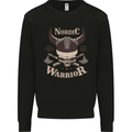 Nordic Warrior Viking Skull Kids Sweatshirt Jumper Black