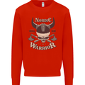 Nordic Warrior Viking Skull Kids Sweatshirt Jumper Bright Red