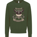 Nordic Warrior Viking Skull Kids Sweatshirt Jumper Forest Green