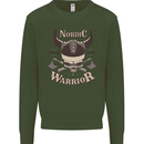 Nordic Warrior Viking Skull Kids Sweatshirt Jumper Forest Green