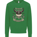 Nordic Warrior Viking Skull Kids Sweatshirt Jumper Irish Green