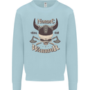 Nordic Warrior Viking Skull Kids Sweatshirt Jumper Light Blue