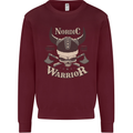 Nordic Warrior Viking Skull Kids Sweatshirt Jumper Maroon