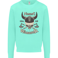 Nordic Warrior Viking Skull Kids Sweatshirt Jumper Peppermint