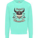 Nordic Warrior Viking Skull Kids Sweatshirt Jumper Peppermint