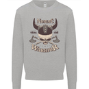 Nordic Warrior Viking Skull Kids Sweatshirt Jumper Sports Grey