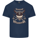 Nordic Warrior Viking Skull Kids T-Shirt Childrens Navy Blue