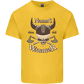 Nordic Warrior Viking Skull Kids T-Shirt Childrens Yellow