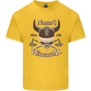 Nordic Warrior Viking Skull Kids T-Shirt Childrens Yellow