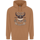 Nordic Warrior Viking Skull Mens 80% Cotton Hoodie Caramel Latte