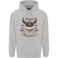 Nordic Warrior Viking Skull Mens 80% Cotton Hoodie Sports Grey