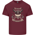 Nordic Warrior Viking Skull Mens Cotton T-Shirt Tee Top Maroon
