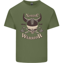 Nordic Warrior Viking Skull Mens Cotton T-Shirt Tee Top Military Green