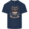 Nordic Warrior Viking Skull Mens Cotton T-Shirt Tee Top Navy Blue