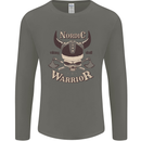 Nordic Warrior Viking Skull Mens Long Sleeve T-Shirt Charcoal