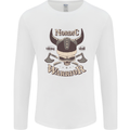 Nordic Warrior Viking Skull Mens Long Sleeve T-Shirt White
