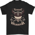 Nordic Warrior Viking Skull Mens T-Shirt 100% Cotton Black