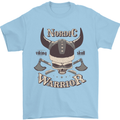 Nordic Warrior Viking Skull Mens T-Shirt 100% Cotton Light Blue