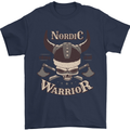 Nordic Warrior Viking Skull Mens T-Shirt 100% Cotton Navy Blue