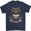Nordic Warrior Viking Skull Mens T-Shirt 100% Cotton Navy Blue