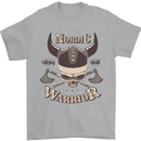 Nordic Warrior Viking Skull Mens T-Shirt 100% Cotton Sports Grey
