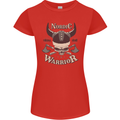 Nordic Warrior Viking Skull Womens Petite Cut T-Shirt Red