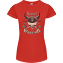 Nordic Warrior Viking Skull Womens Petite Cut T-Shirt Red