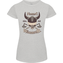 Nordic Warrior Viking Skull Womens Petite Cut T-Shirt Sports Grey