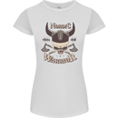 Nordic Warrior Viking Skull Womens Petite Cut T-Shirt White