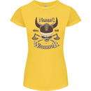 Nordic Warrior Viking Skull Womens Petite Cut T-Shirt Yellow