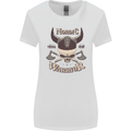Nordic Warrior Viking Skull Womens Wider Cut T-Shirt White