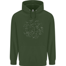 North Constellations Stars Space Childrens Kids Hoodie Forest Green