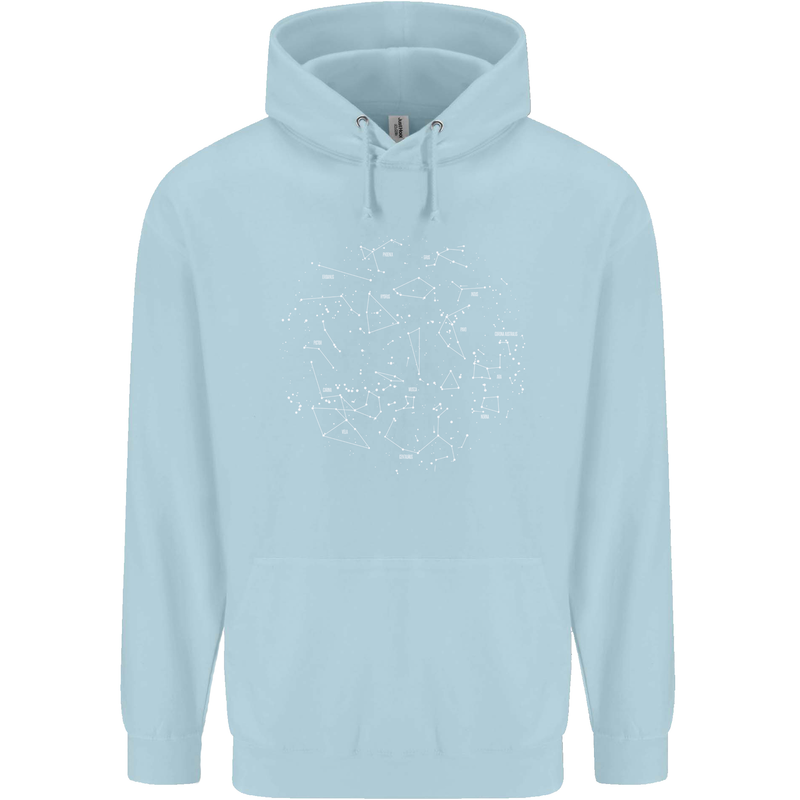 North Constellations Stars Space Childrens Kids Hoodie Light Blue