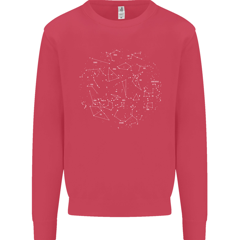 North Constellations Stars Space Kids Sweatshirt Jumper Heliconia
