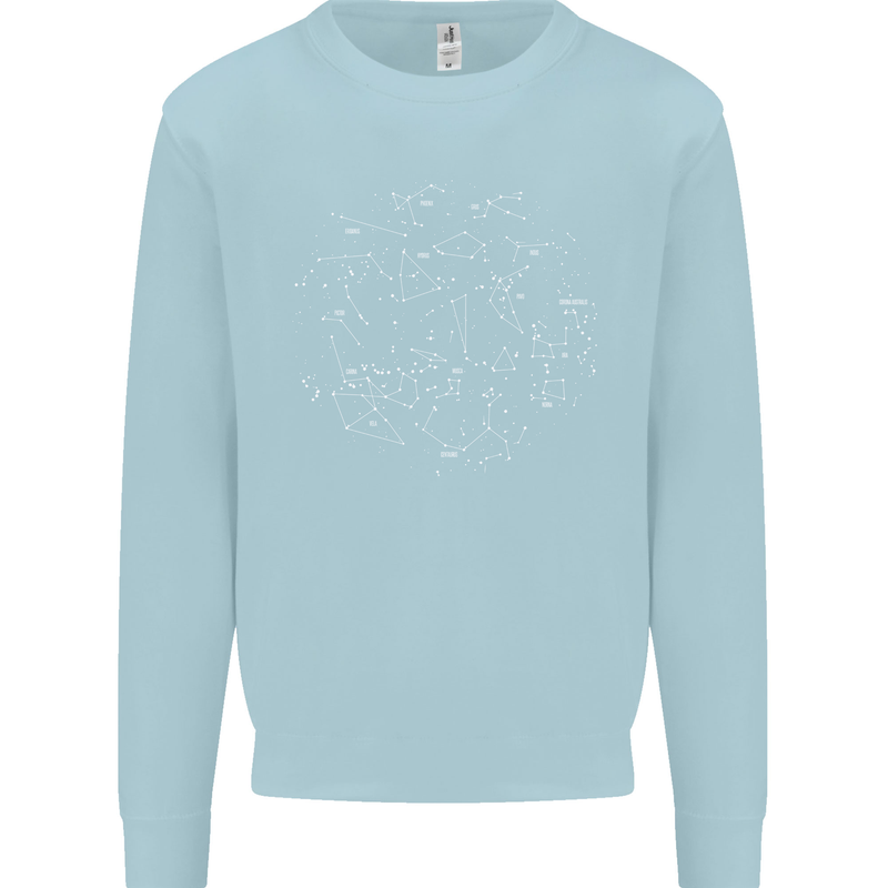 North Constellations Stars Space Kids Sweatshirt Jumper Light Blue