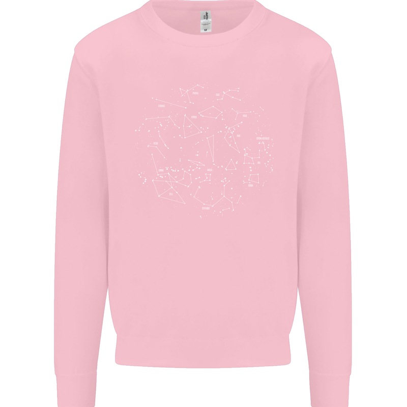 North Constellations Stars Space Kids Sweatshirt Jumper Light Pink