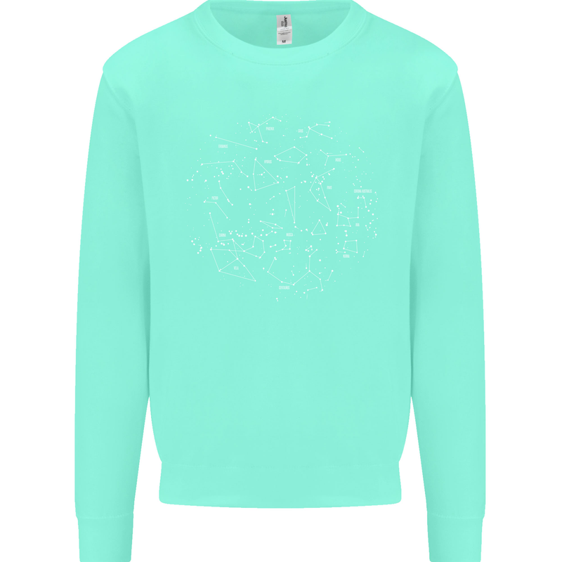 North Constellations Stars Space Kids Sweatshirt Jumper Peppermint
