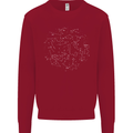 North Constellations Stars Space Kids Sweatshirt Jumper Red