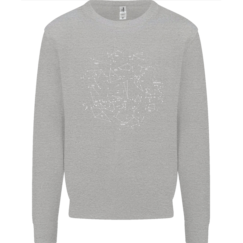 North Constellations Stars Space Kids Sweatshirt Jumper Sports Grey